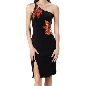 NWOT Dress the Population Alexandra One Shoulder Cocktail Dress